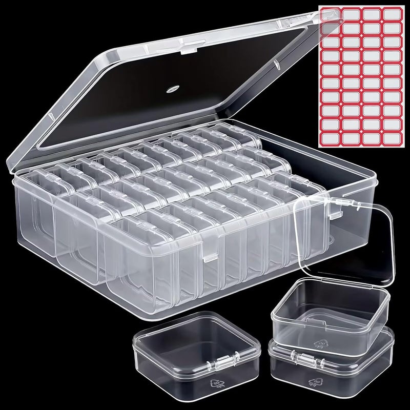 YOIYINI 31Pcs Mini Bead Containers，Clear Diamond Art Storage Case， Plastic Craft Supply Case for Organizing，Rectangle Containers for DIY Bead Craft，Jewelry，Small Part - Image 1